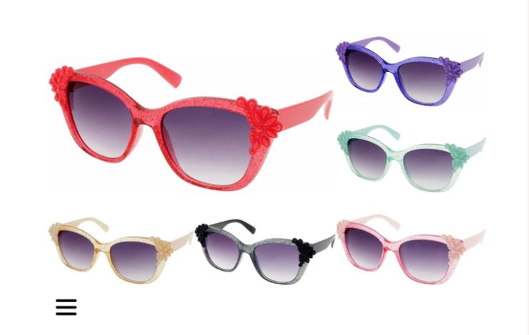 Kids Glitter Flower - Sunglasses