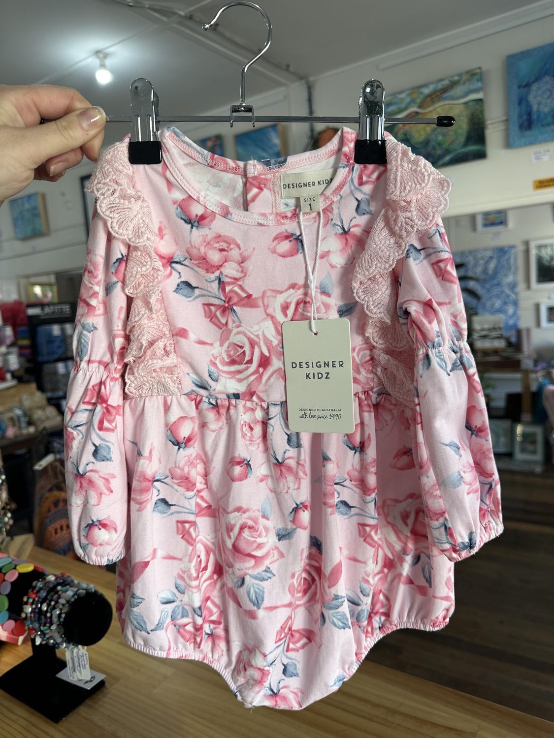 Rose Bow Lace Romper