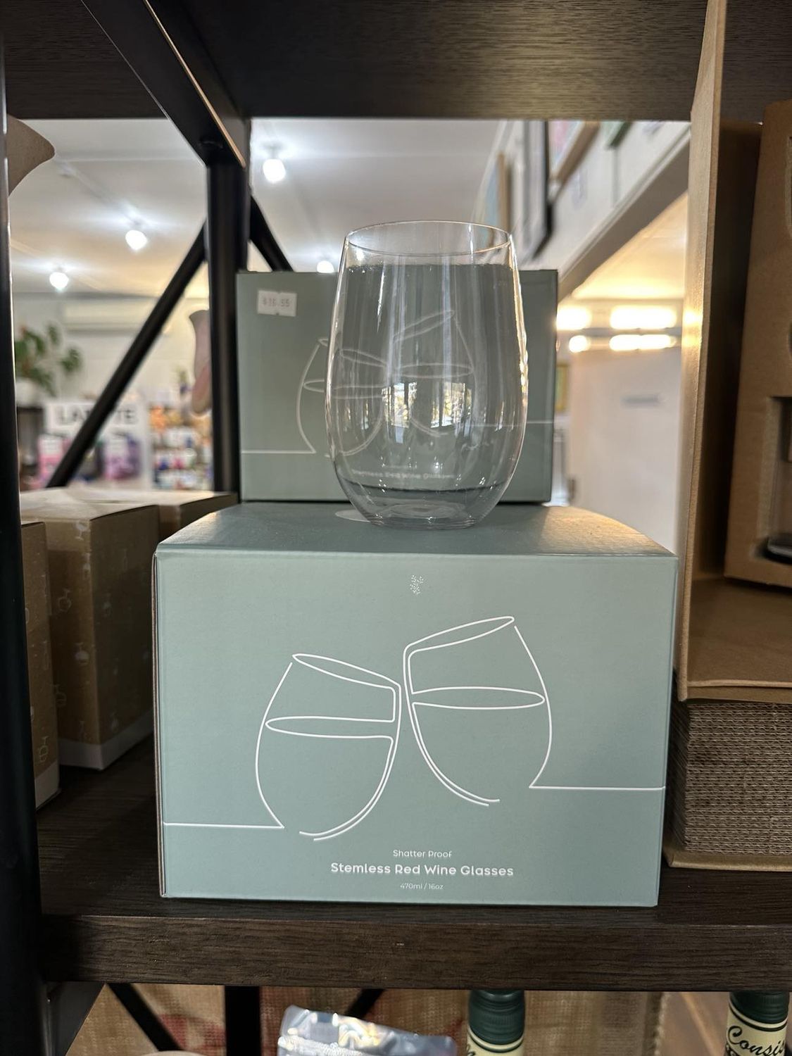 Stemless Shatterproof Red Wine Glass x4