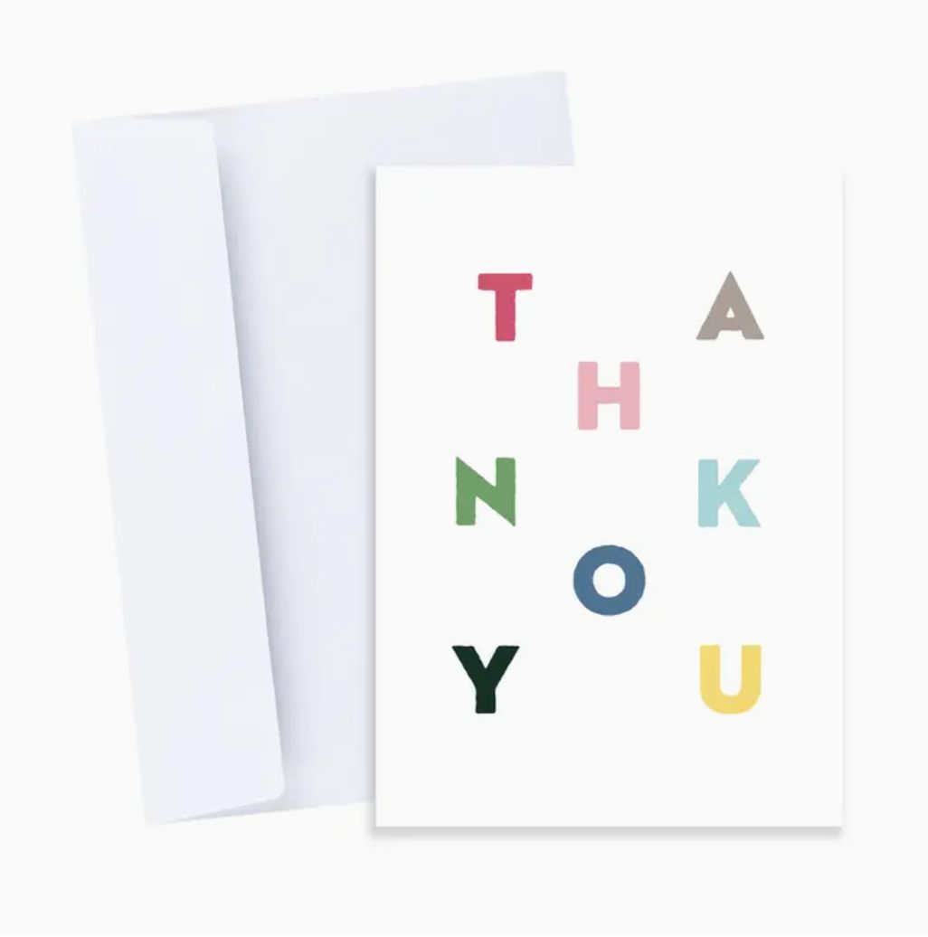 &#39;Thank you&#39; colourful card