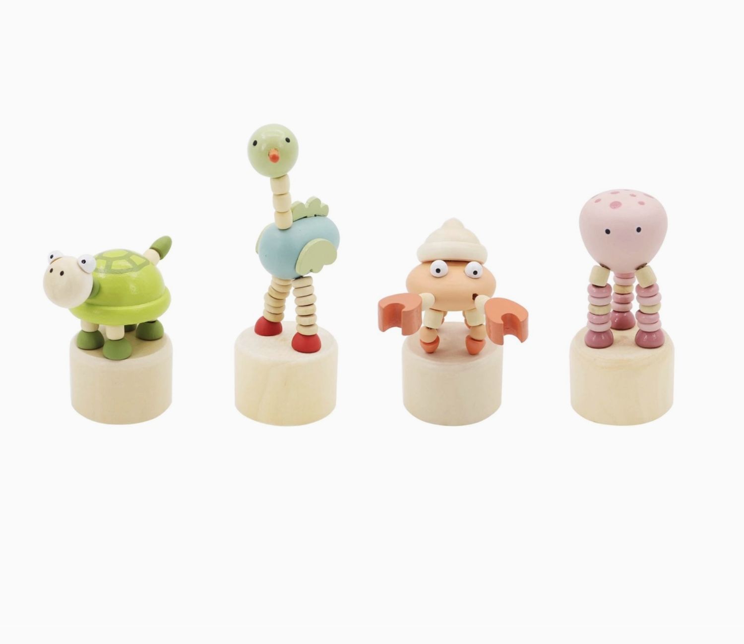 Wooden Under The Sea Push Puppet, Animal: Turtle