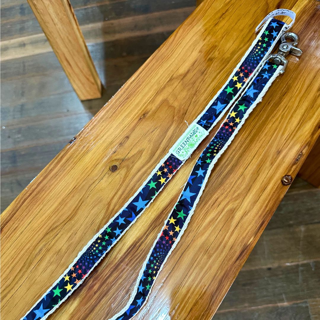 Greenpaws - SMALL Lead, Style: Navy Colourful Stars