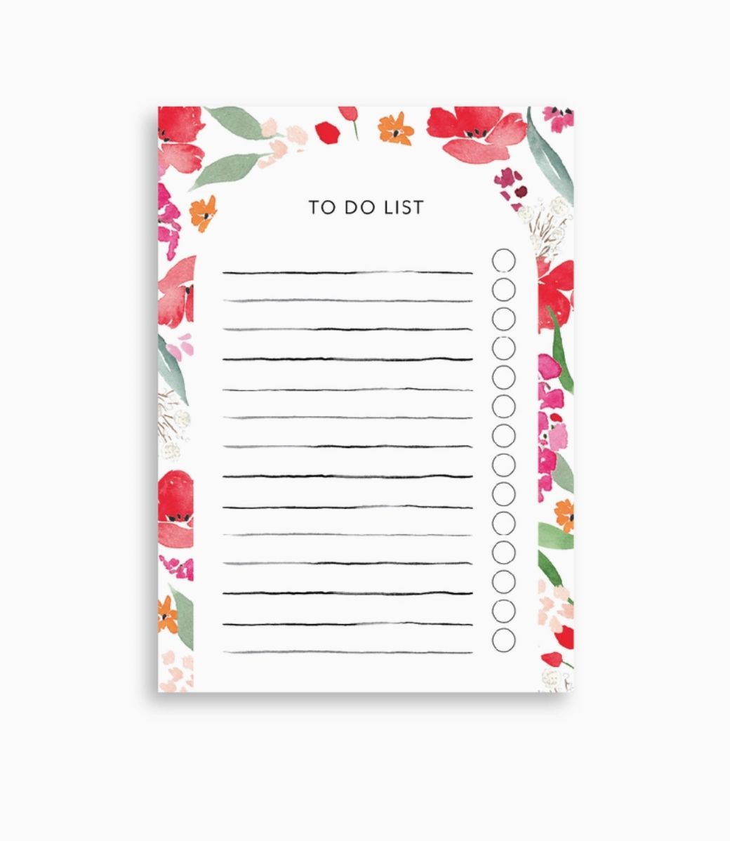 Spring To Do List Notepad