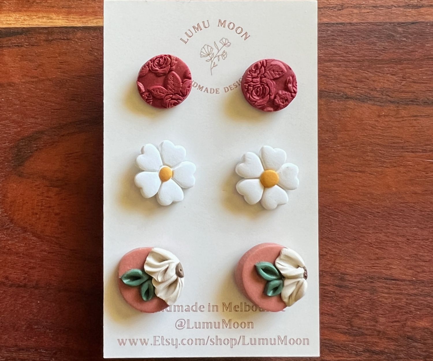 Red and Floral Stud Pack