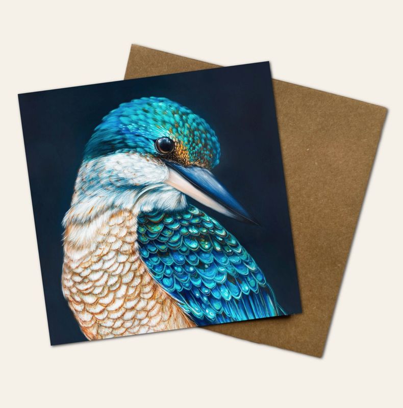Kingsley the Sacred Kingfisher Greeting Card