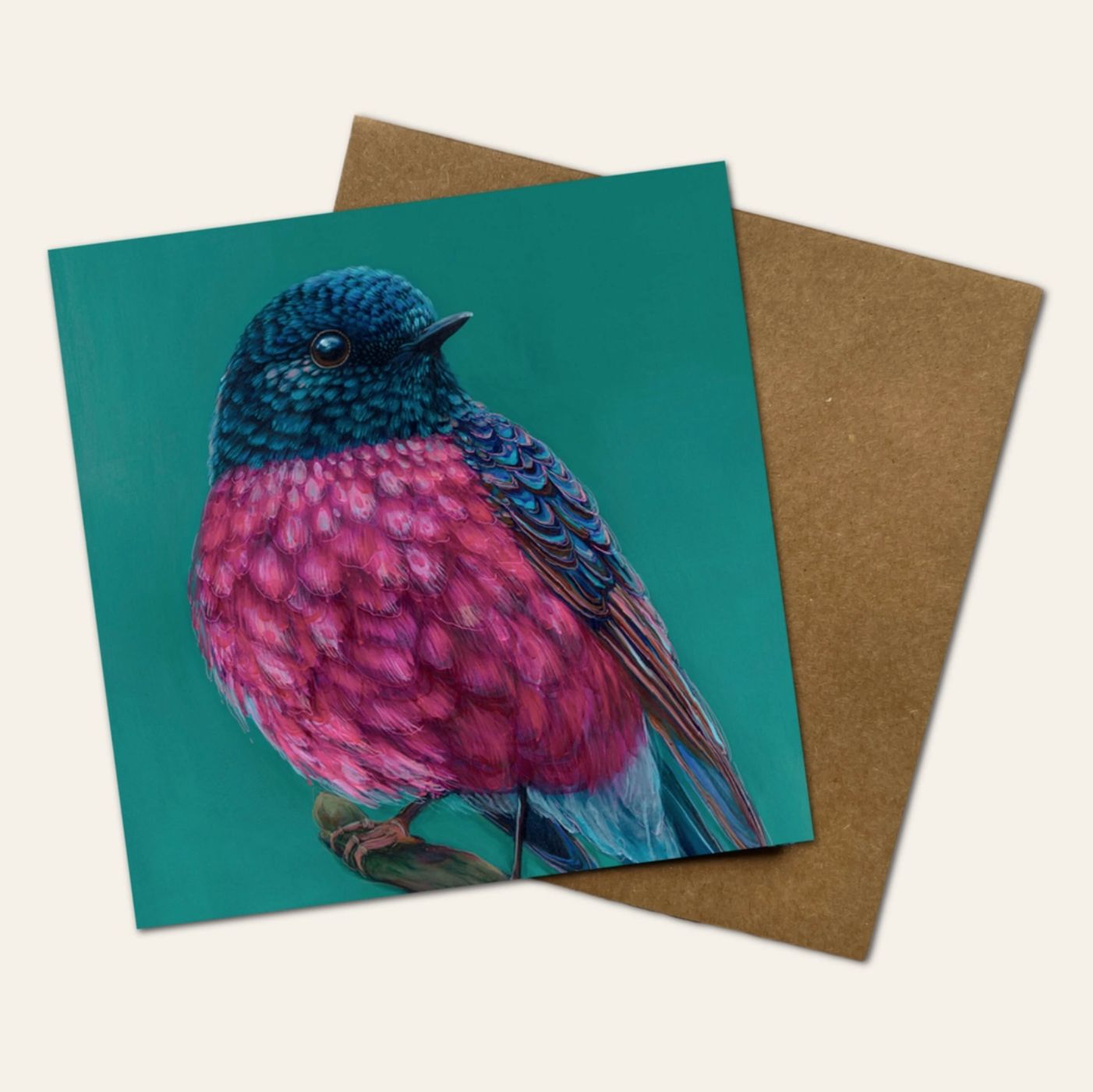 Roy the Pink Robin Greeting Card