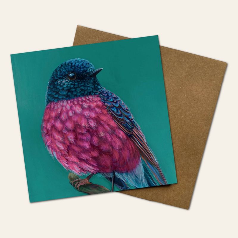 Roy the Pink Robin Greeting Card