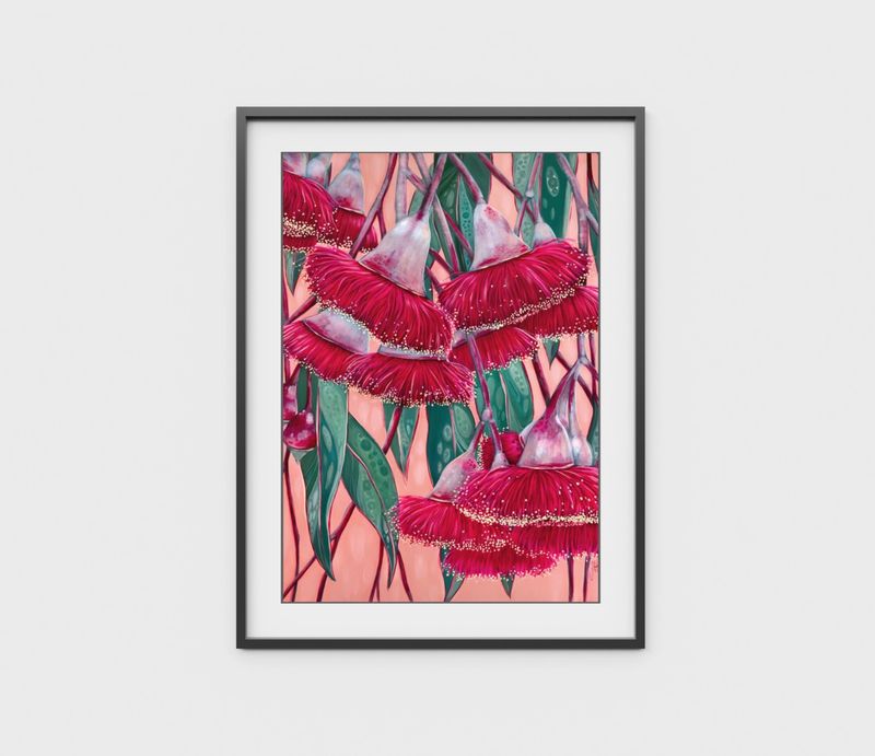 Silver Princess Flowering Gum A4 Art Print