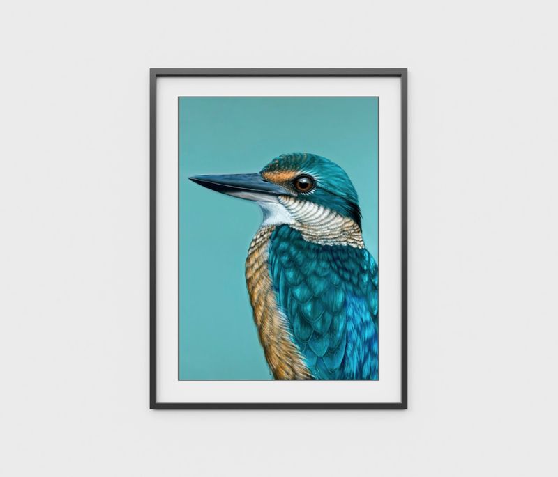 Iluka the Sacred Kingfisher A4 Art Print