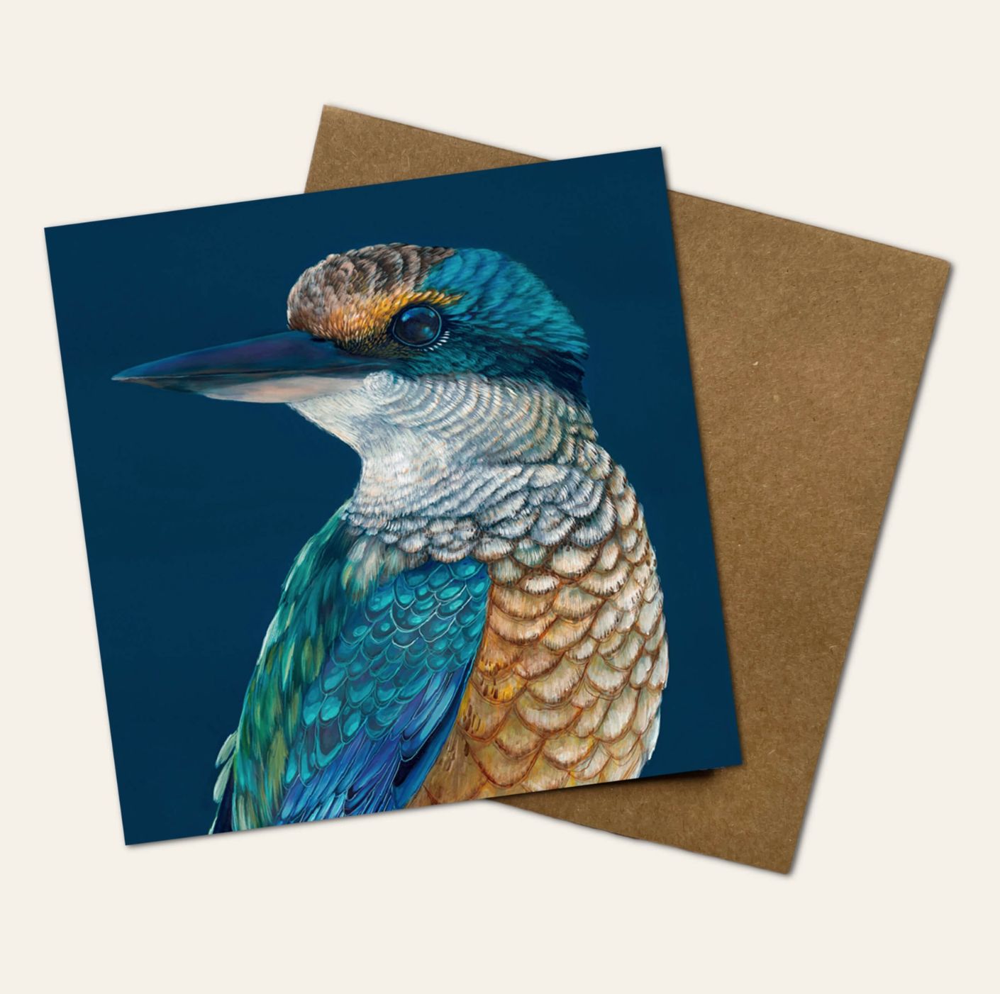 Fisher the Sacred Kingfisher Greeting Card