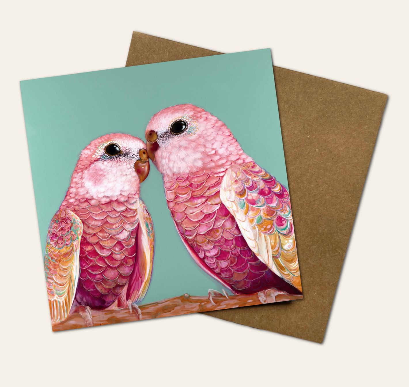 Orville and Wilbur Bourkes Parrots Greeting Card