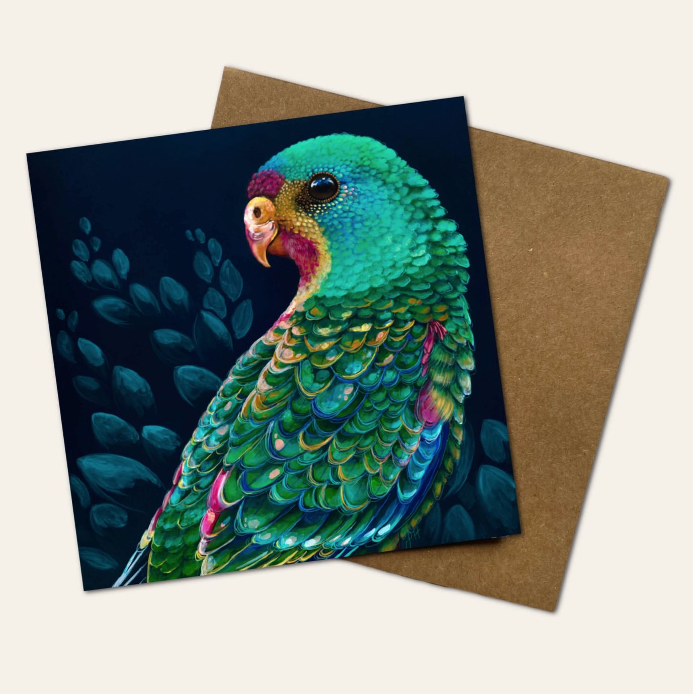 Swifty the Swift Parrot Greeting Card