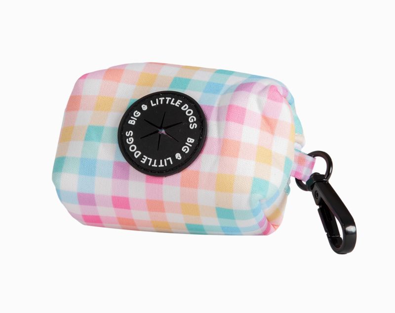 Dog Poop Bag Holder: Rainbow Gingham