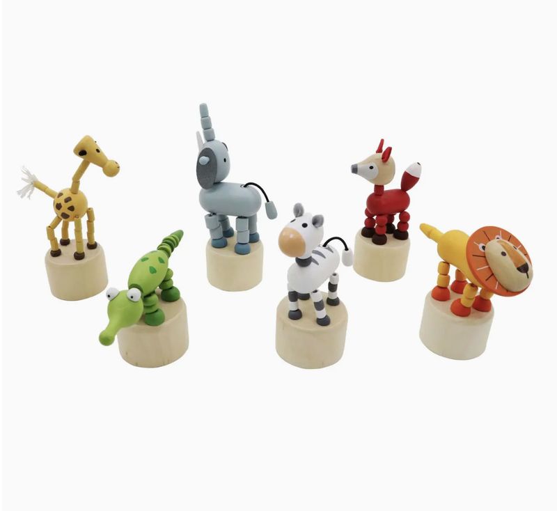 Wooden Jungle Animal Press Toy