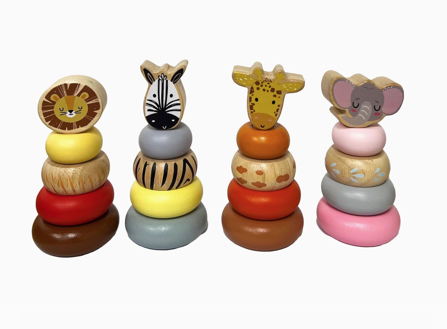 Wooden Mini Safari Animal Stacking Toy