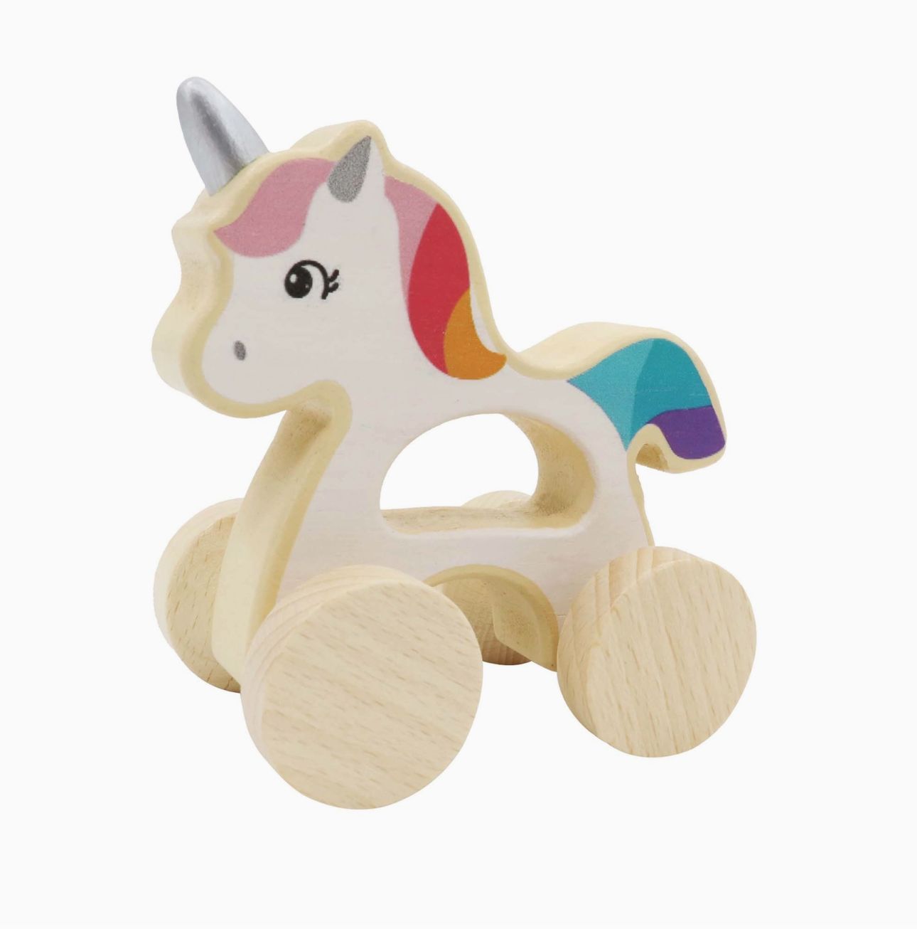 Wooden Wheelie Unicorn with Handle