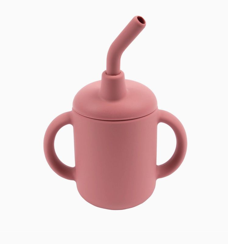 Silicone Baby Sippy Cup - Dusty Rose