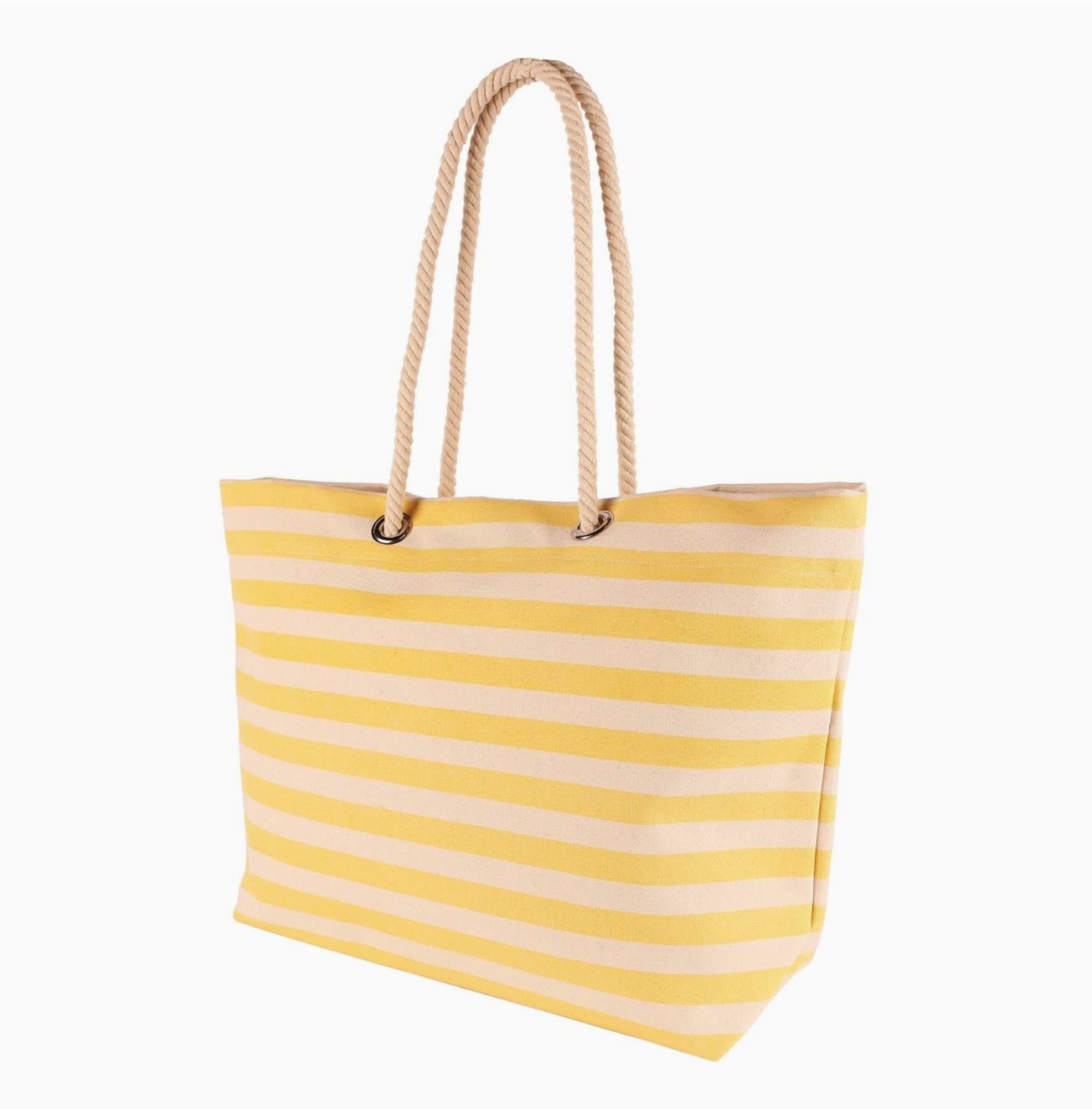 Striped Canvas Tote Bag - Honeycomb (yellow)