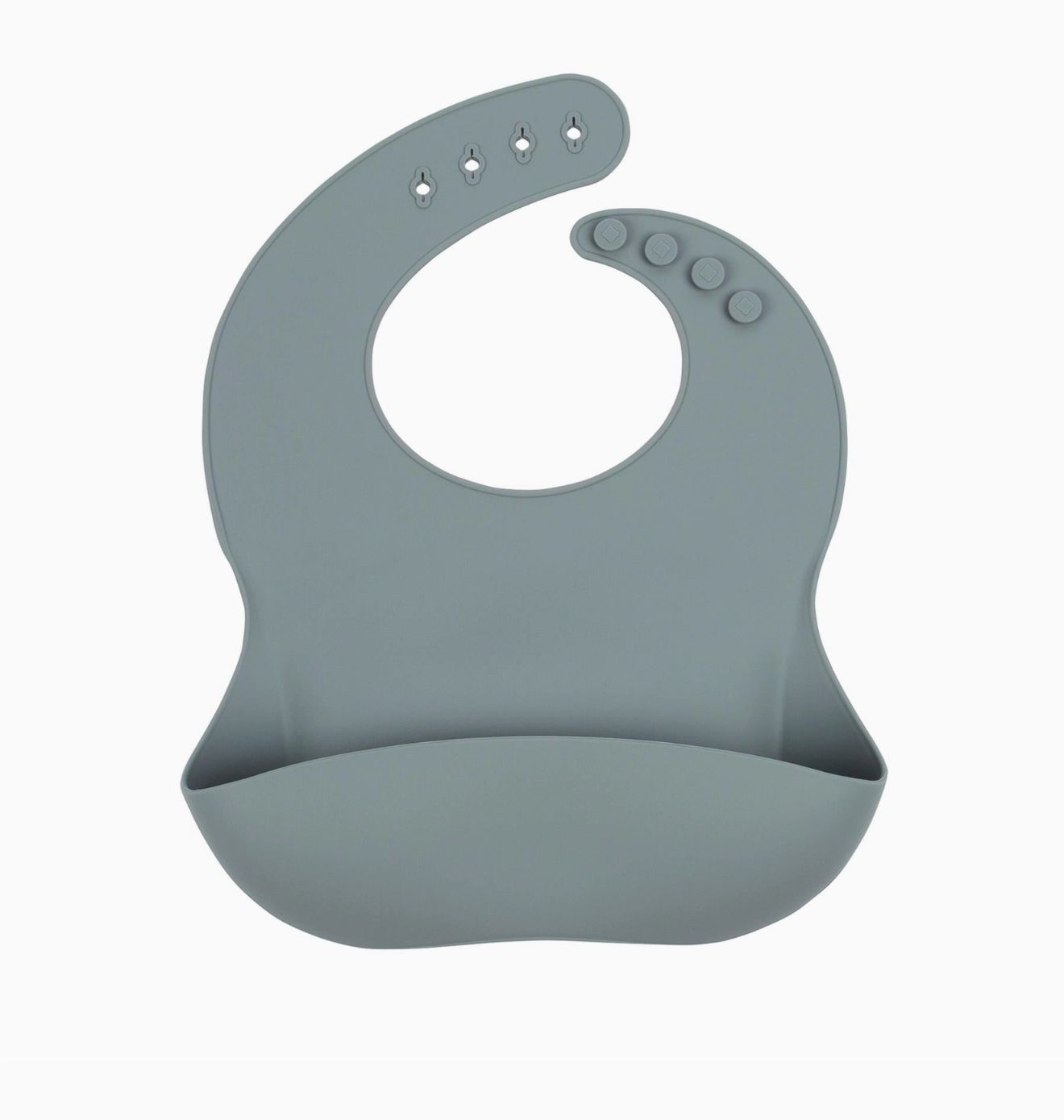 Silicone Baby Weaning Bib - Grey/Blue