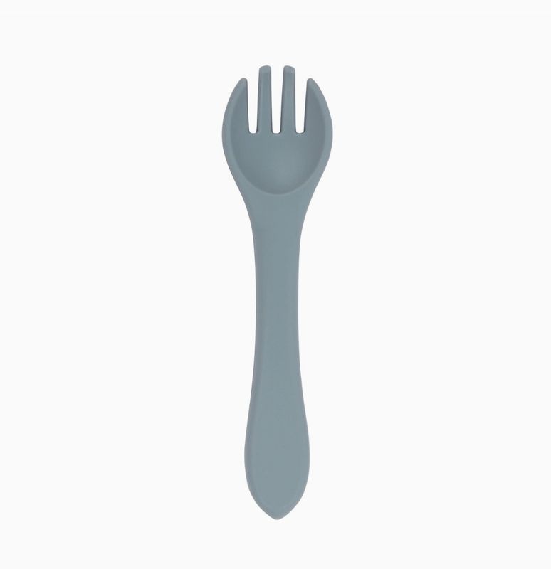 Silicone Baby Weaning Fork - Grey/Blue