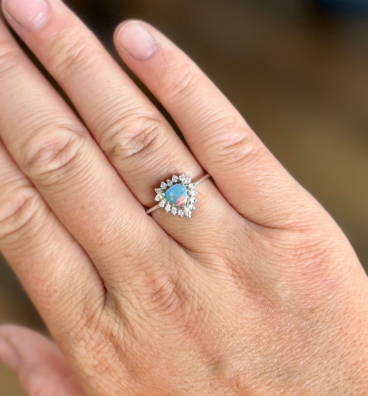 Opal &amp; Cubic Zirconia Ring (OCZR3)