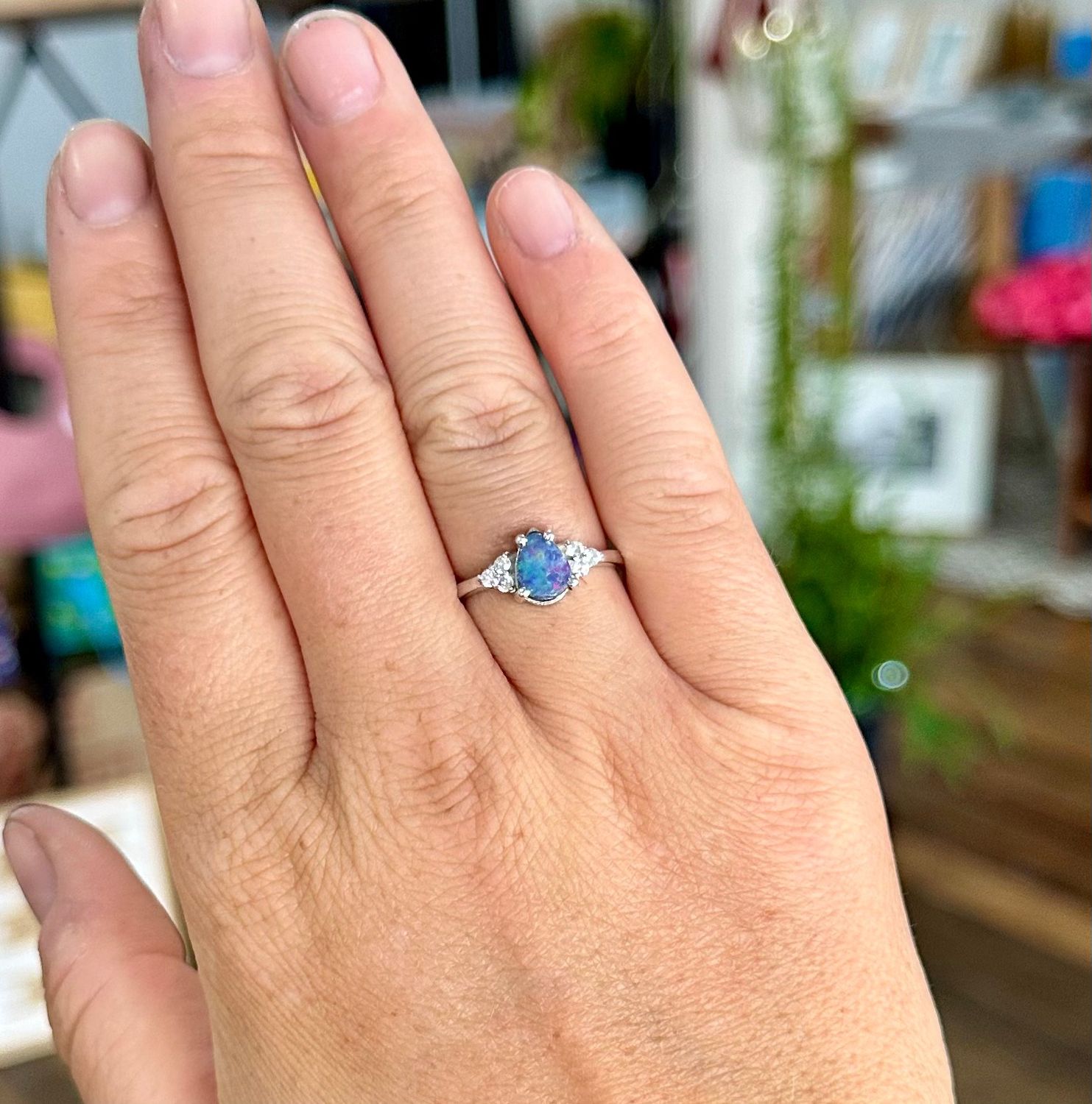 Opal &amp; Cubic Zirconia Ring (OCZR7)