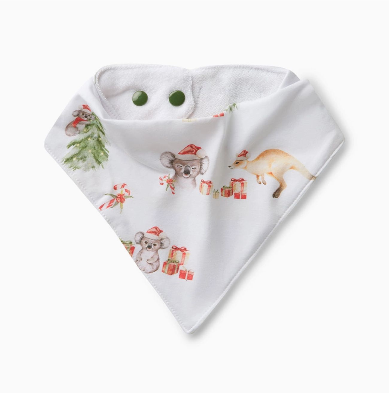 Christmas Kangas &amp; Koalas Organic Dribble Bib