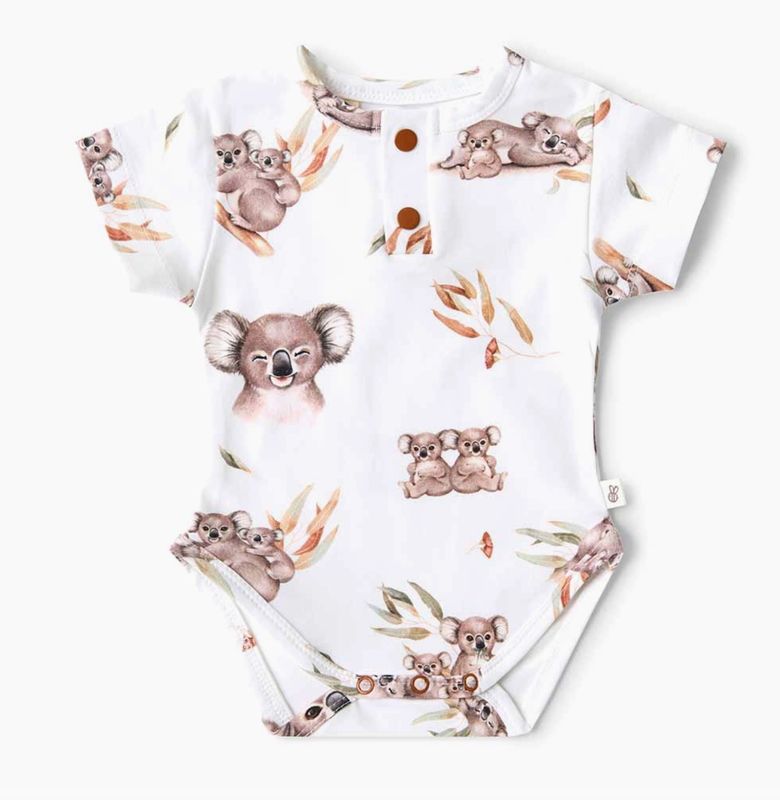 Koala Short Sleeve Organic Bodysuit