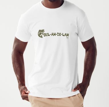 BUL-AH-DE-LAH Fish T-shirt (men&#39;s white)