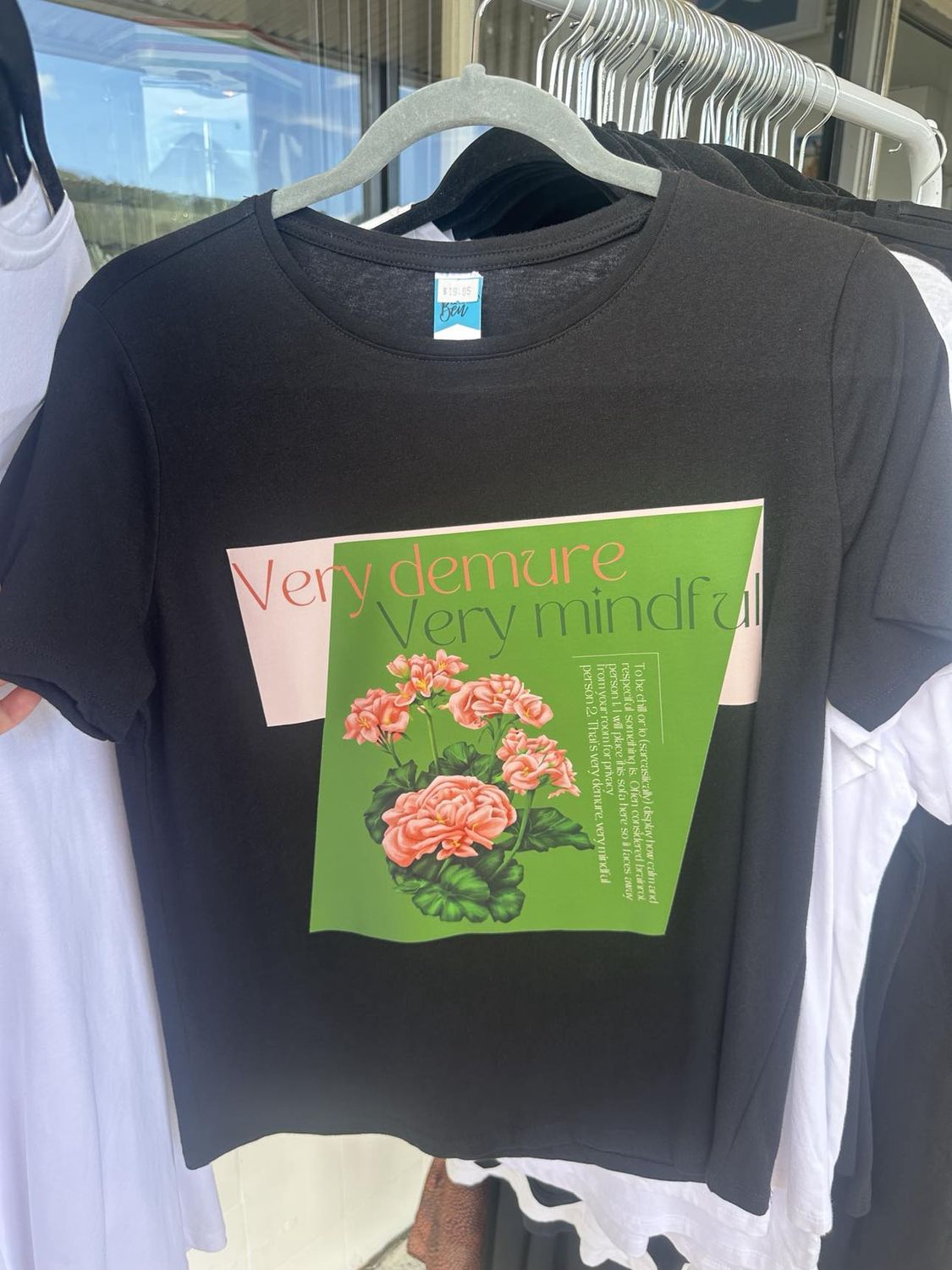 &#39;Very Demure Very Mindful&#39; BLACK T-shirt