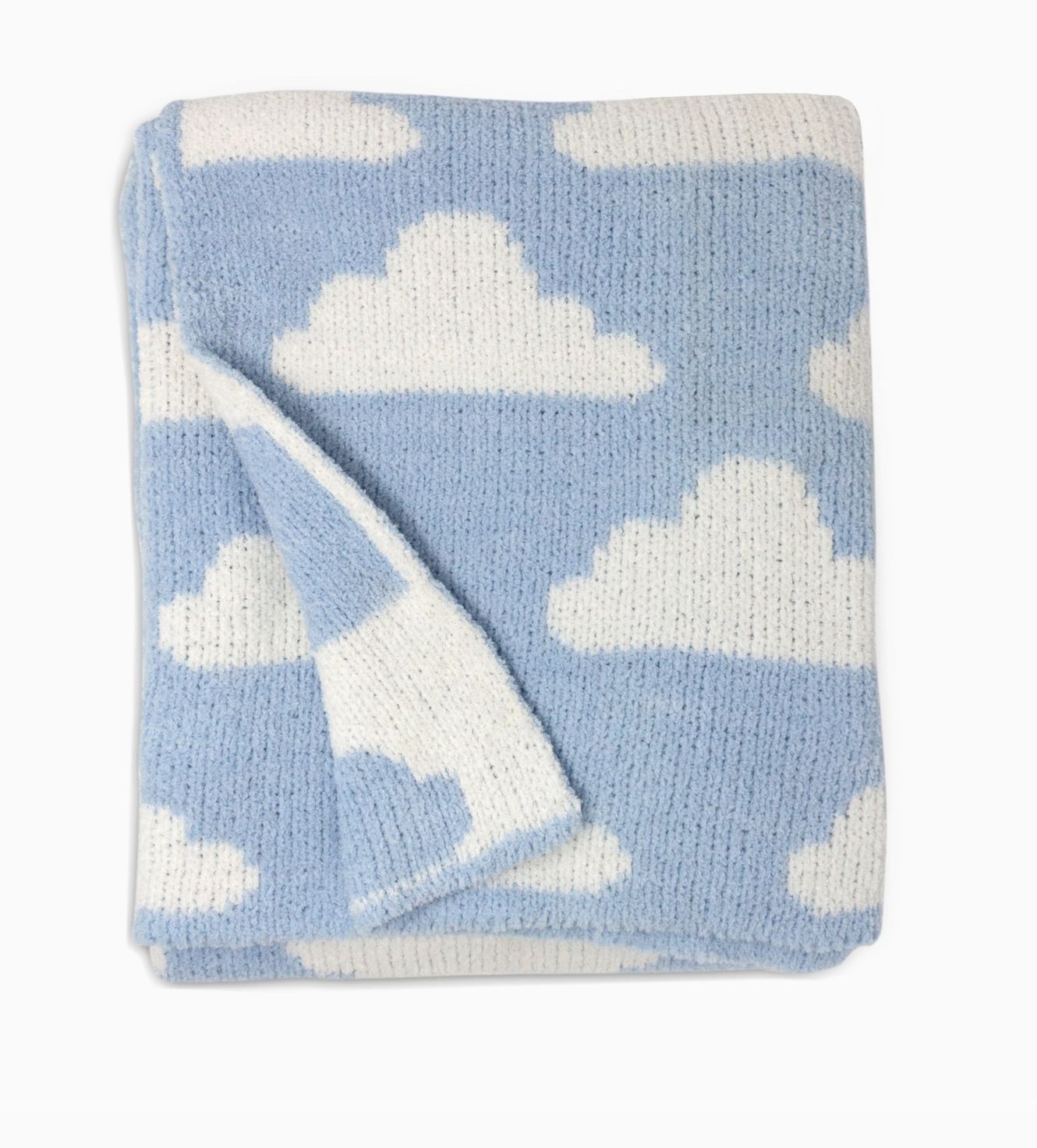 Chenille Blanket - Blue Clouds