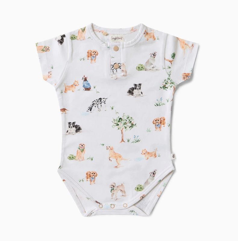 Dog Park Short Sleeve Organic Bodysuit