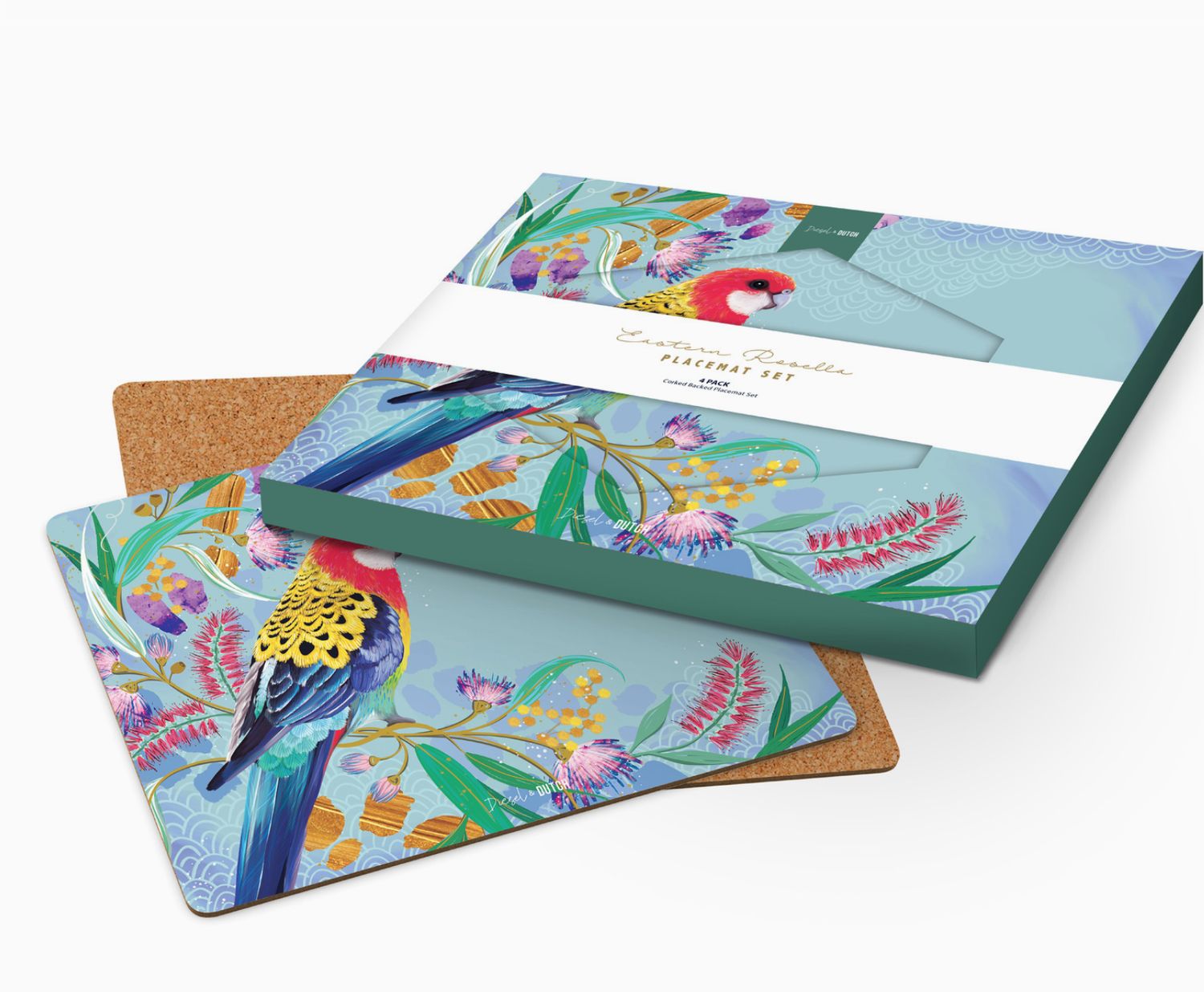 Eastern Rosella Placemat Set 4pc