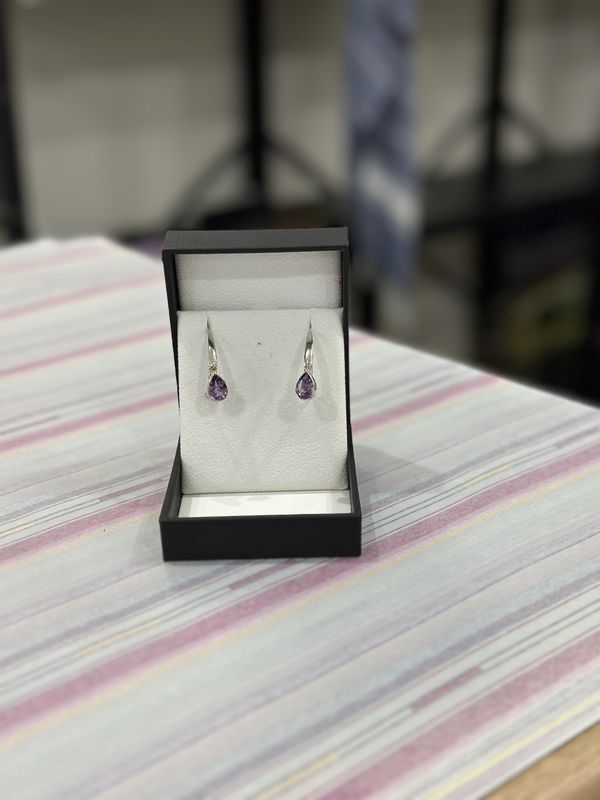 Amethyst Hook Earrings