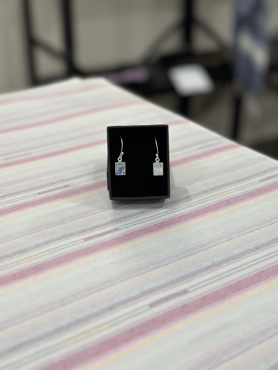 Square Moonstone Earrings
