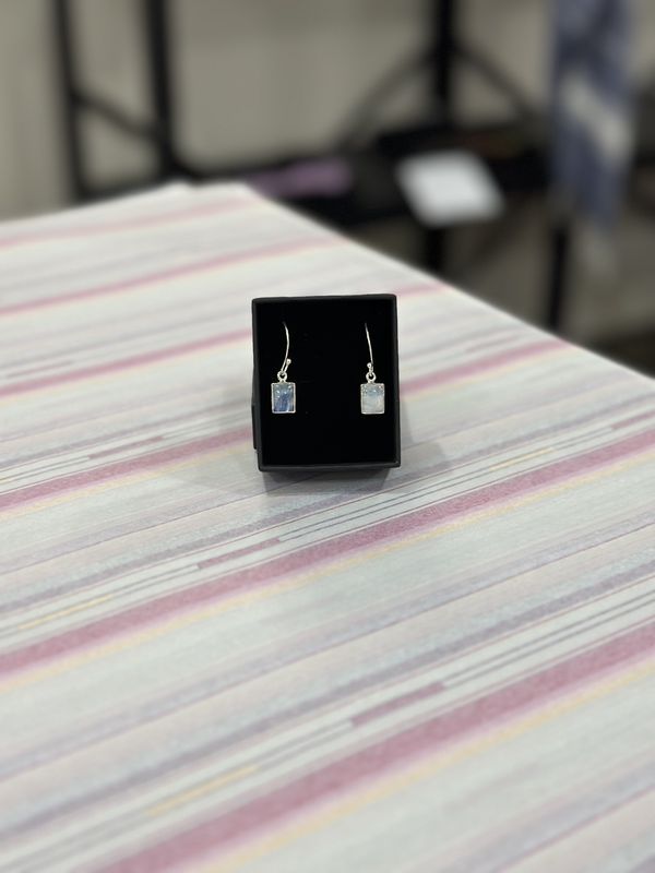 Square Moonstone Earrings