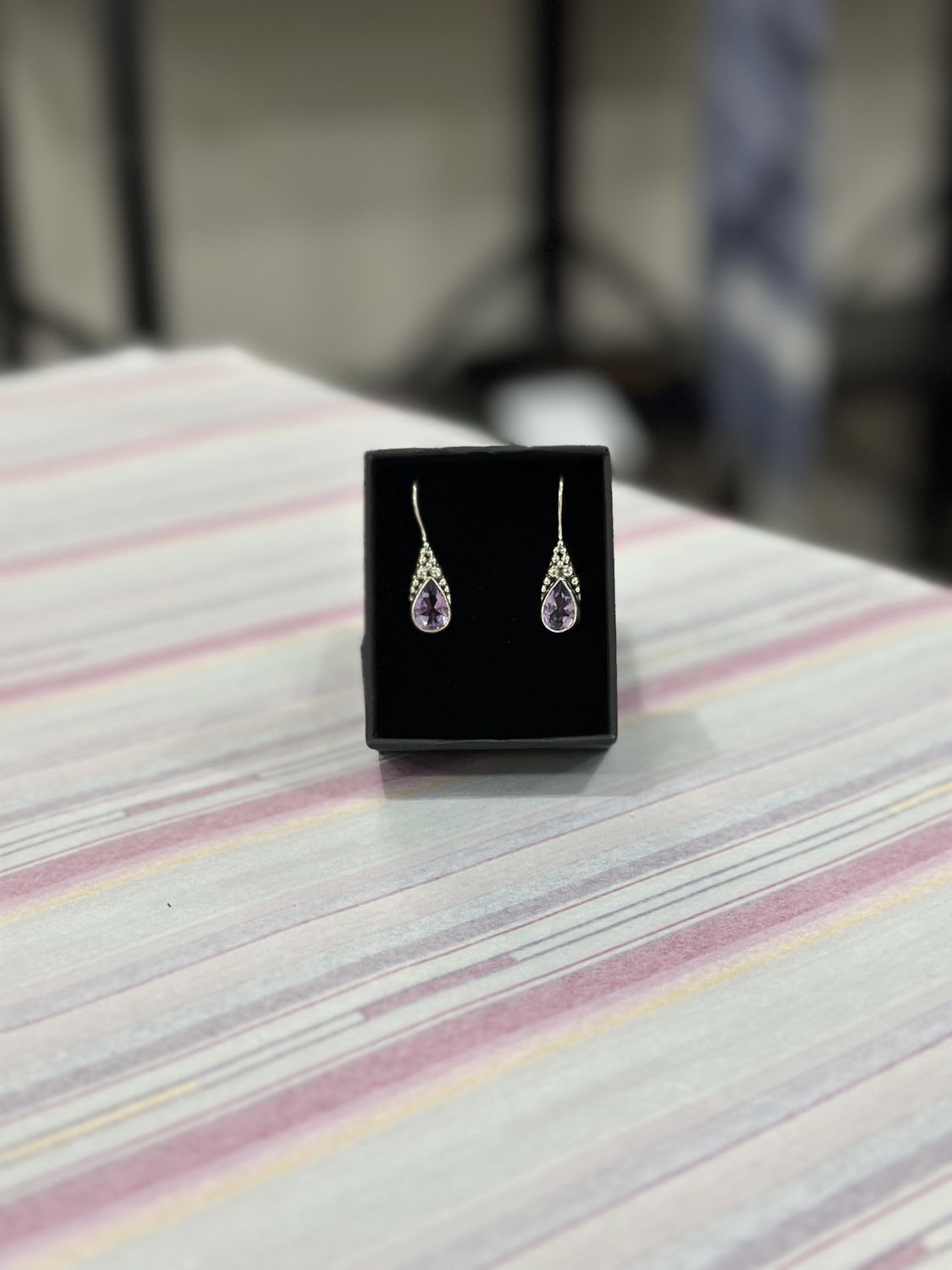 Amethyst &amp; Silver Bobble Earrings