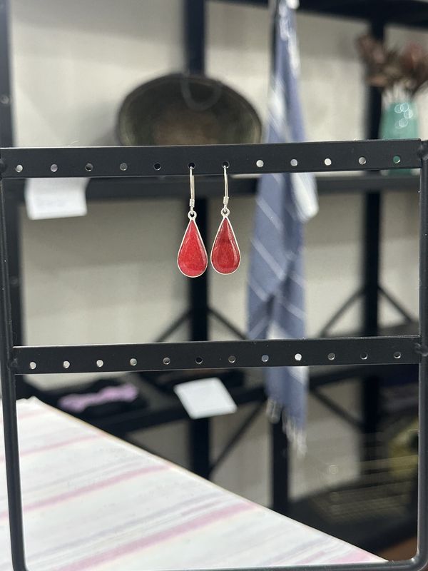 Red Sea Bamboo Small Teardrop Earrings