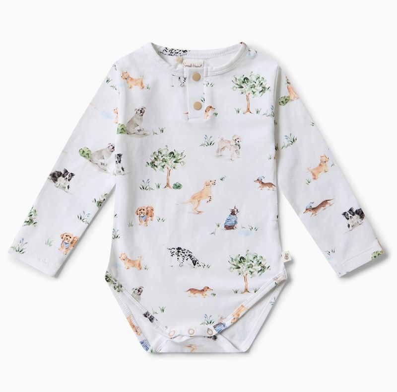 Dog Park Long Sleeve Organic Bodysuit