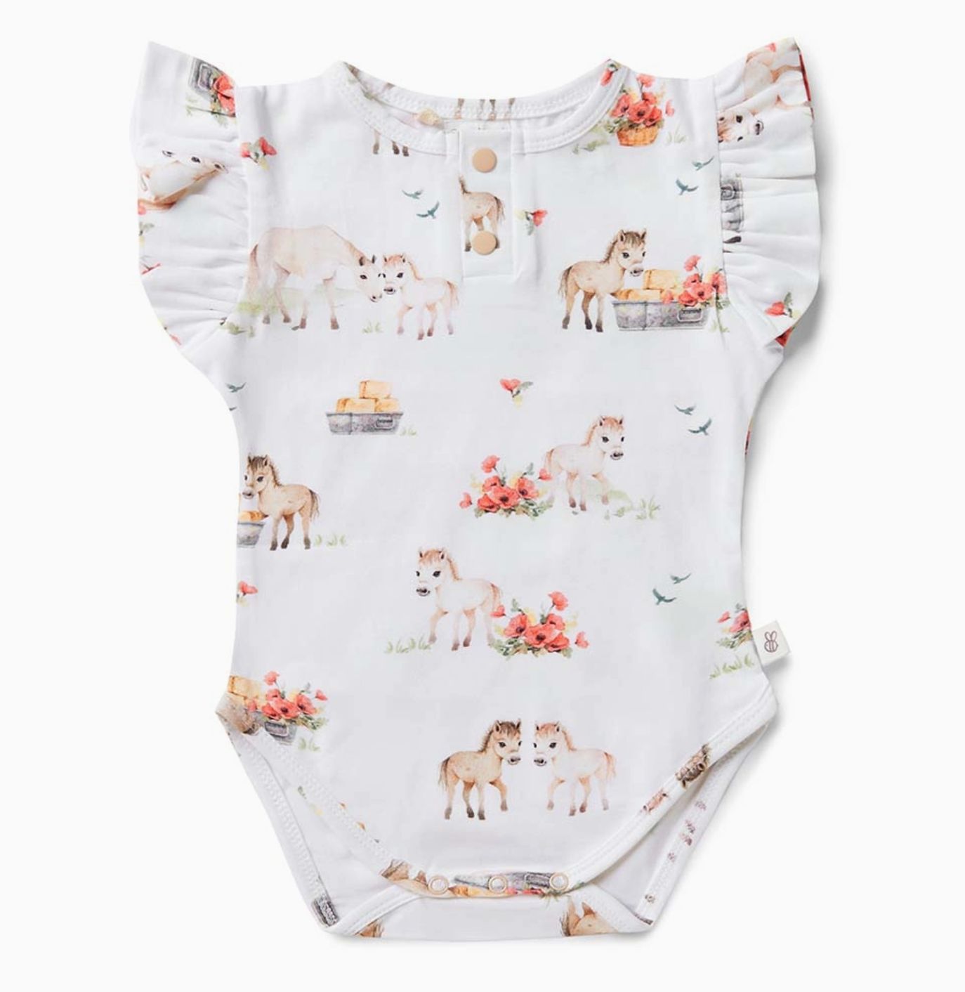 Pony Pals Short Sleeve Organic Bodysuit with Frill