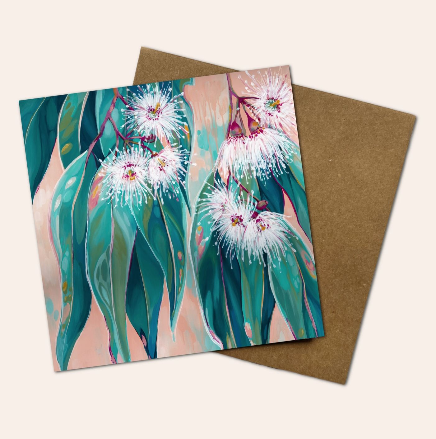 Peachy (Flowering Gum) Greeting Card