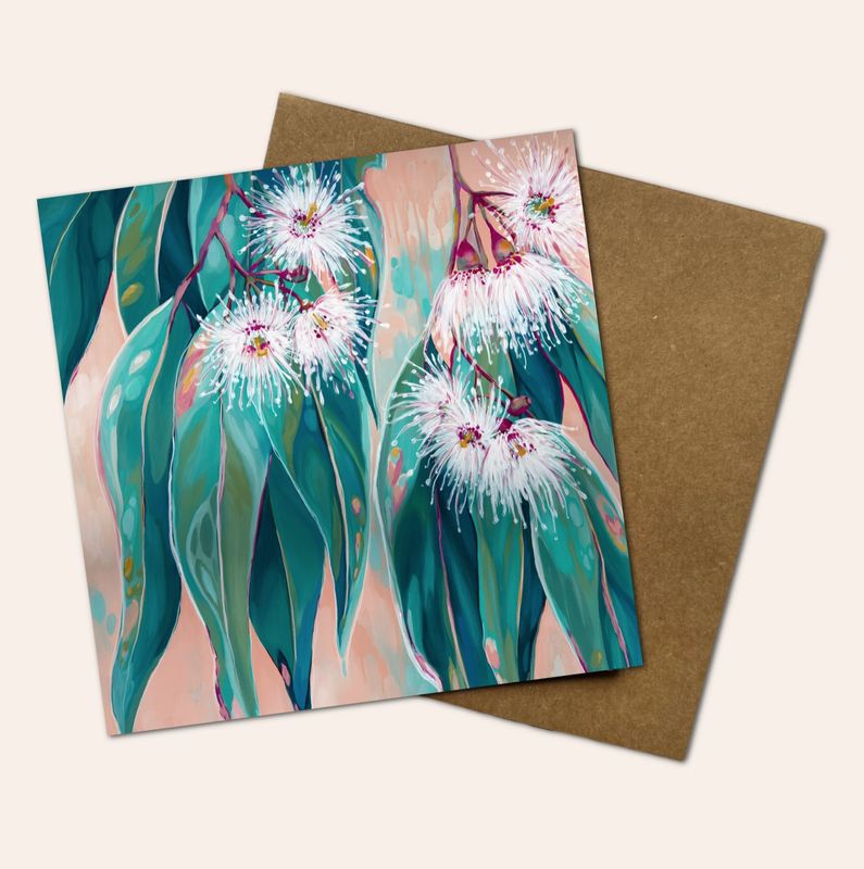 Peachy (Flowering Gum) Greeting Card