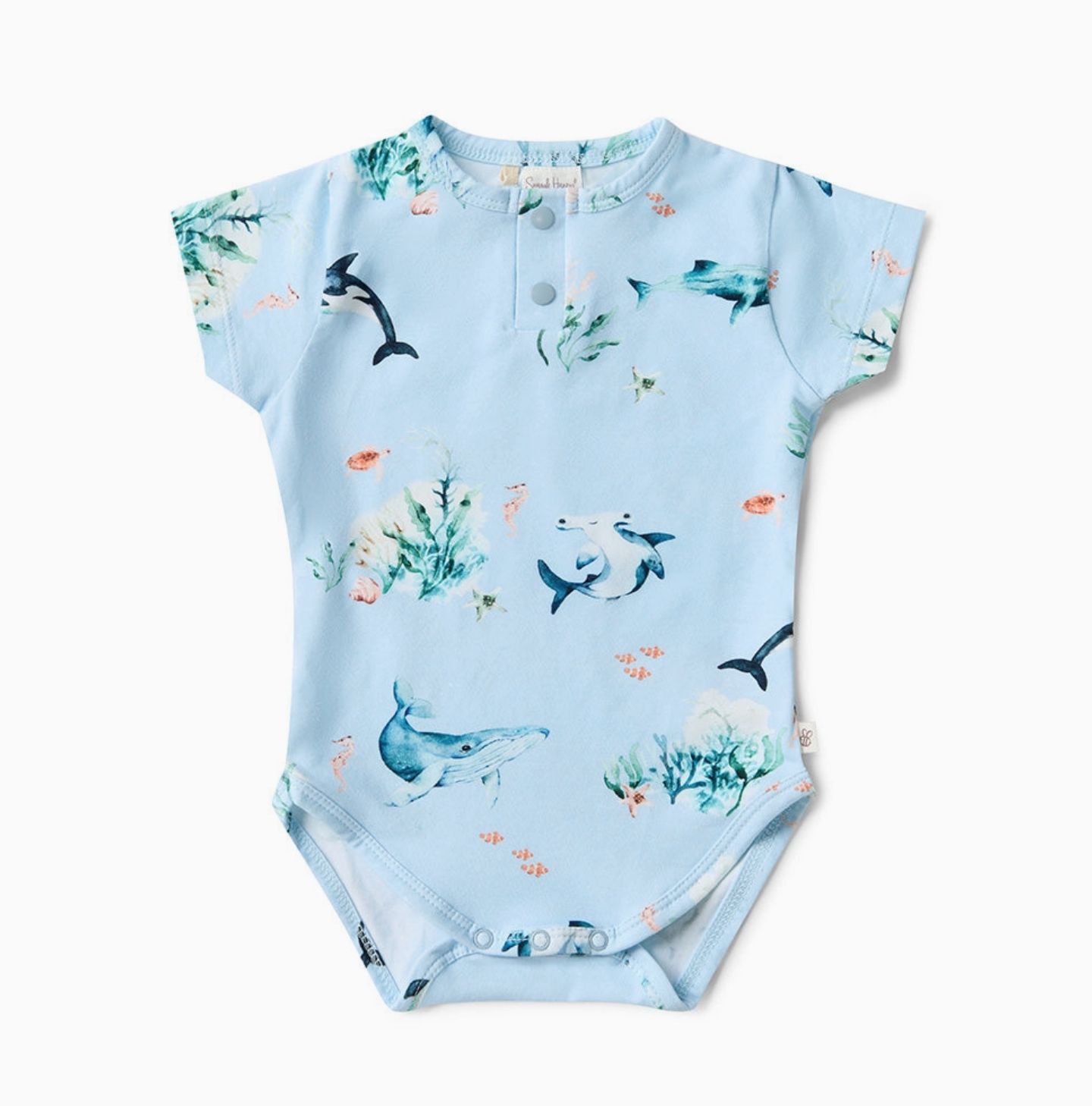 Blue Ocean Short Sleeve Organic Bodysuit