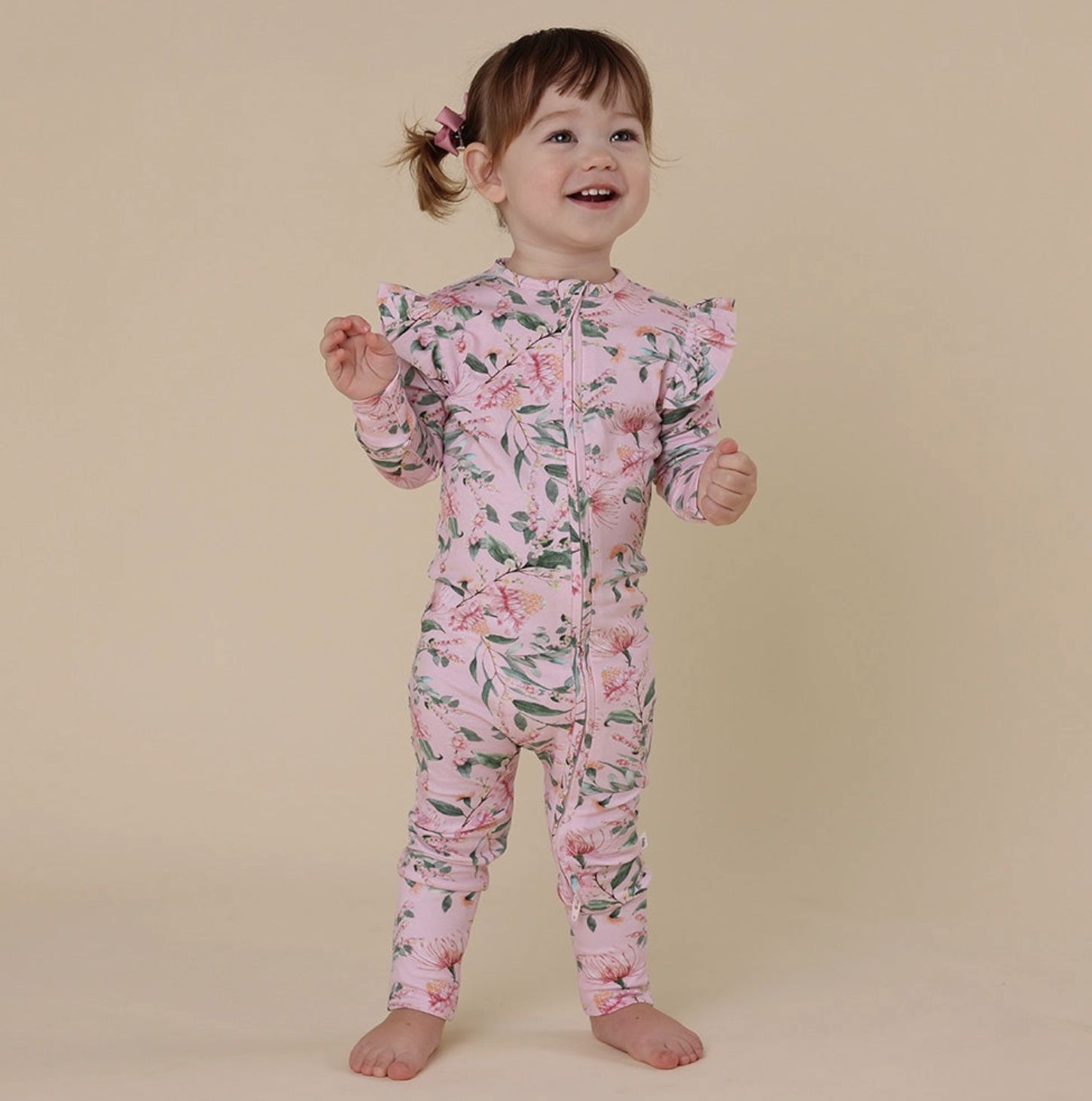 Pink Wattle Organic Snugglesuit Convertible Romper with Frill