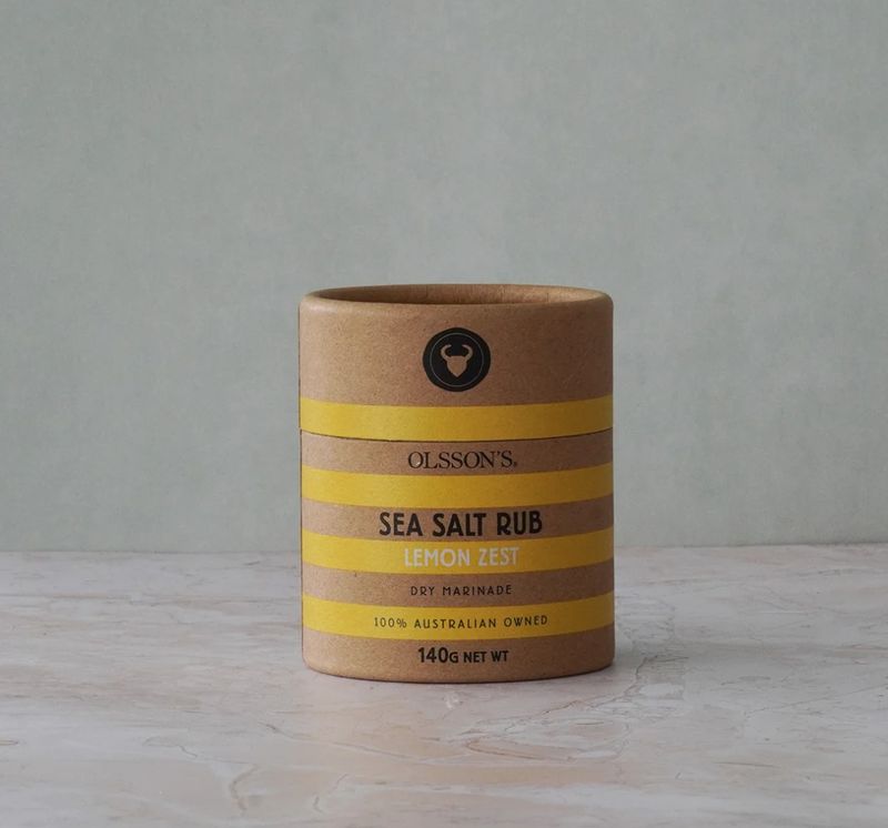 Lemon Zest Sea Salt Rub Kraft Canister 140g