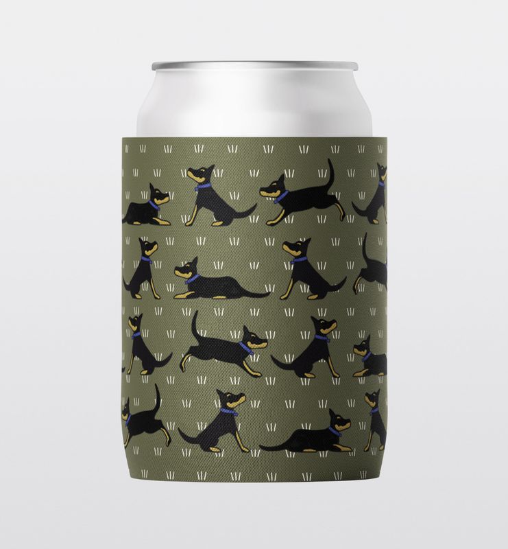 Stubby Holder Black and Tan Kelpies