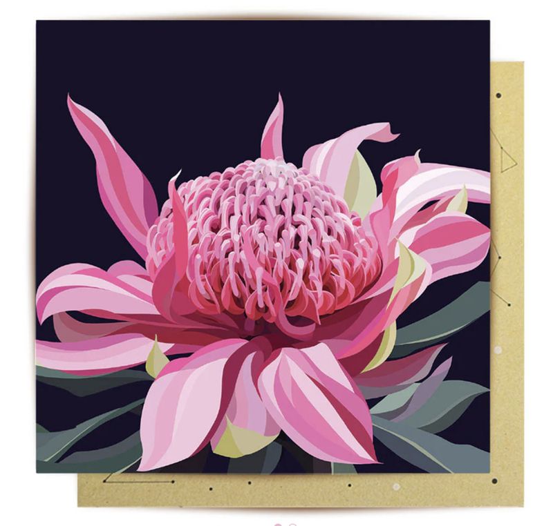 Greeting Card Blooming Waratah