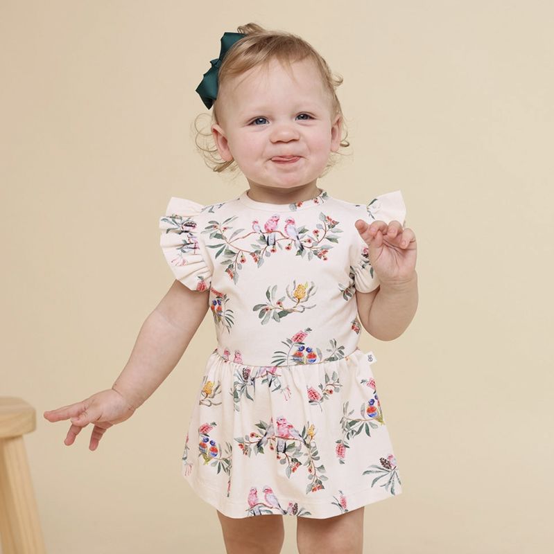 Native Bird Short Sleeve Organic Dress