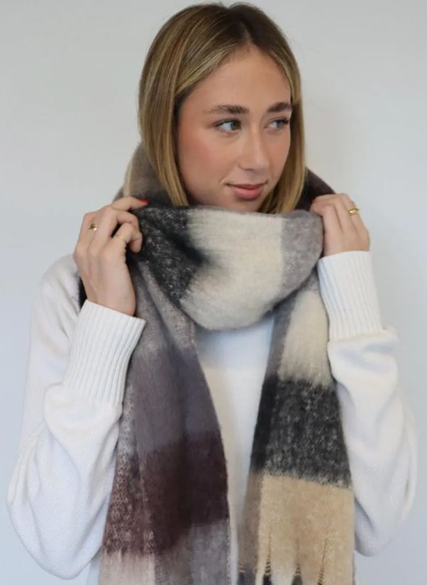 Soft Winter Scarf, Colour: Brown &amp; Camel