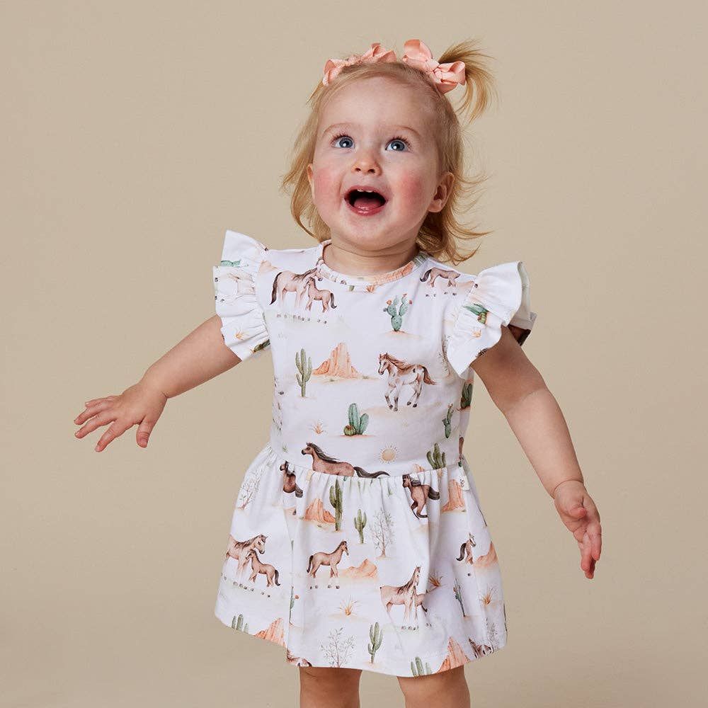Wild Horses Short Sleeve Organic Dress